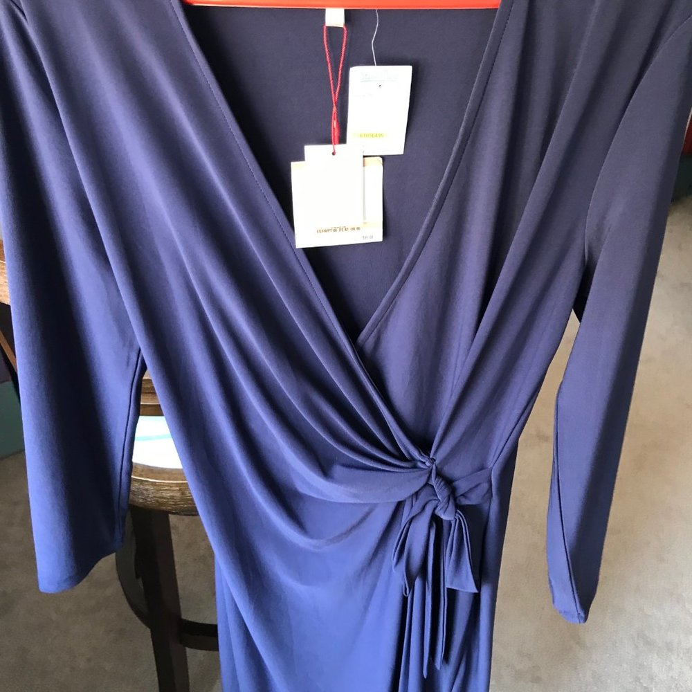 Anne Klein Wrap Dress - Dark Indigo - Size 12